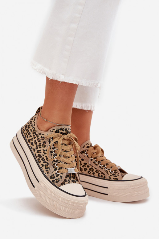 Laisvalaikio bateliai su platforma su leopardo kailio raštais Marinae Laisvalaikio bateliai su platforma su leopardo kailio raštais Marinae