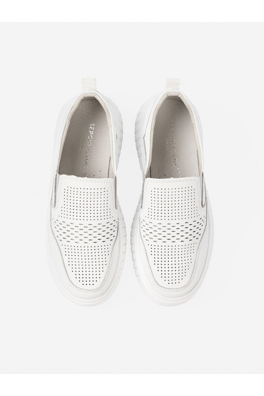 baltos spalvos  moteriški pusbačiai su platforma