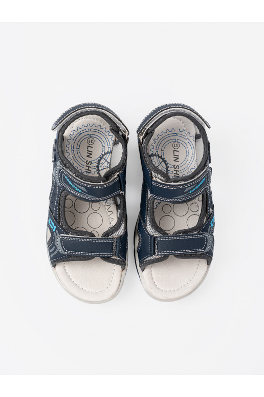 tamsiai mėlynos spalvos sandalai 