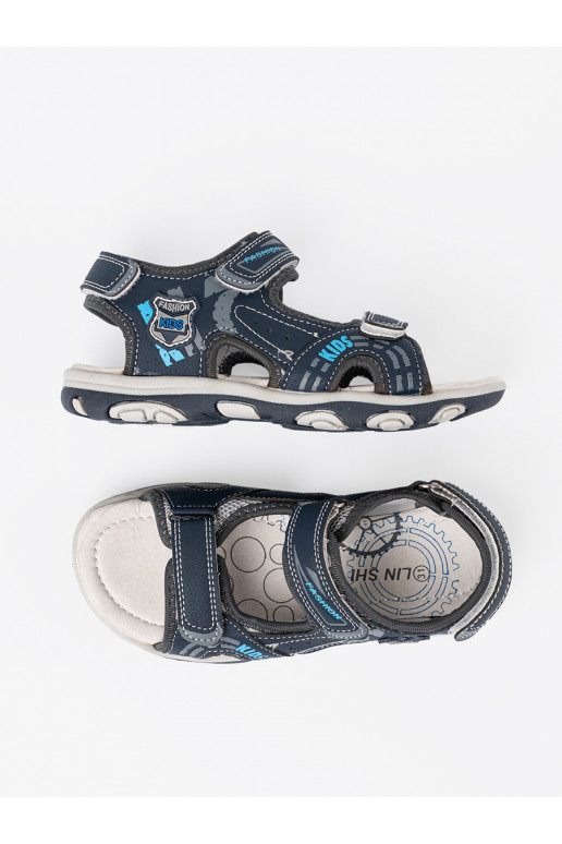 tamsiai mėlynos spalvos sandalai 