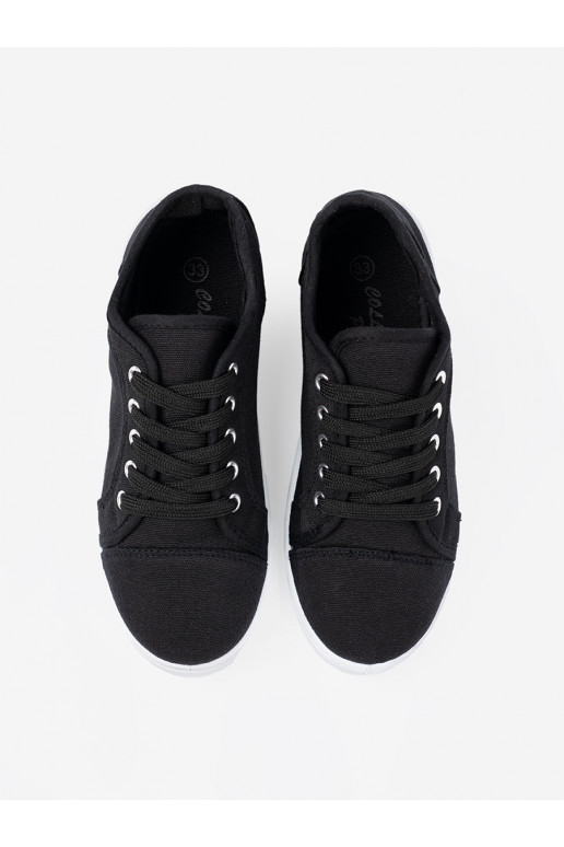 laisvalaikio batai juodos spalvos su raištukais