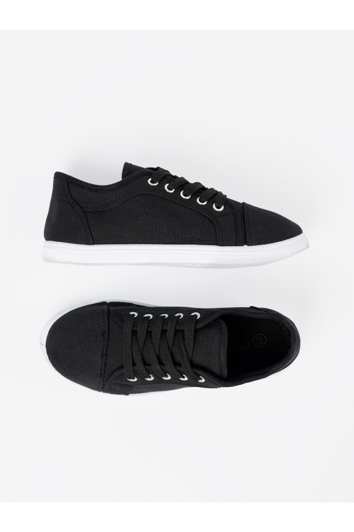 laisvalaikio batai juodos spalvos su raištukais