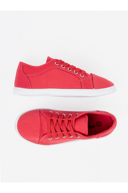 laisvalaikio batai raudonos spalvos su raištukais