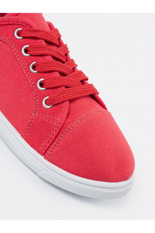 laisvalaikio batai raudonos spalvos su raištukais