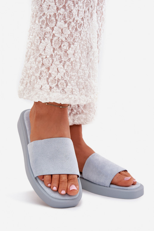 Moteriškos šlepetės su platforma Z iš eko zomšosu  Jorina