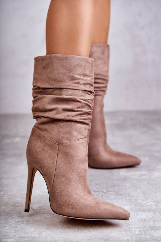 Aulinukai ilgaauliai batai rudos spalvos Laguna  Aulinukai ilgaauliai batai rudos spalvos Laguna