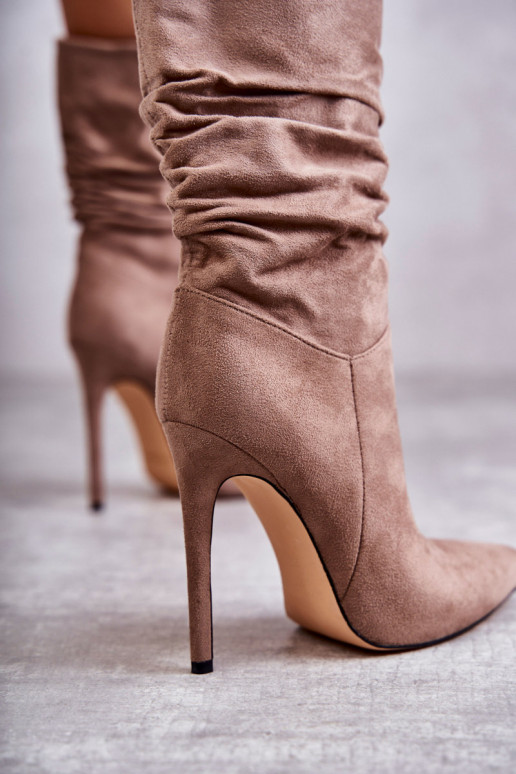 Aulinukai ilgaauliai batai rudos spalvos Laguna  Aulinukai ilgaauliai batai rudos spalvos Laguna