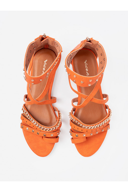 oranžinės spalvos sandalai boho su kniedytėmis oranžinės spalvos sandalai boho su kniedytėmis