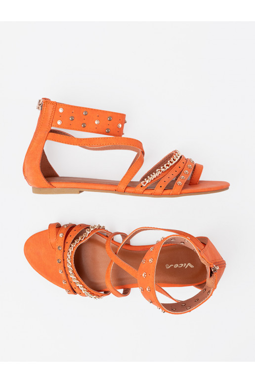 oranžinės spalvos sandalai boho su kniedytėmis oranžinės spalvos sandalai boho su kniedytėmis