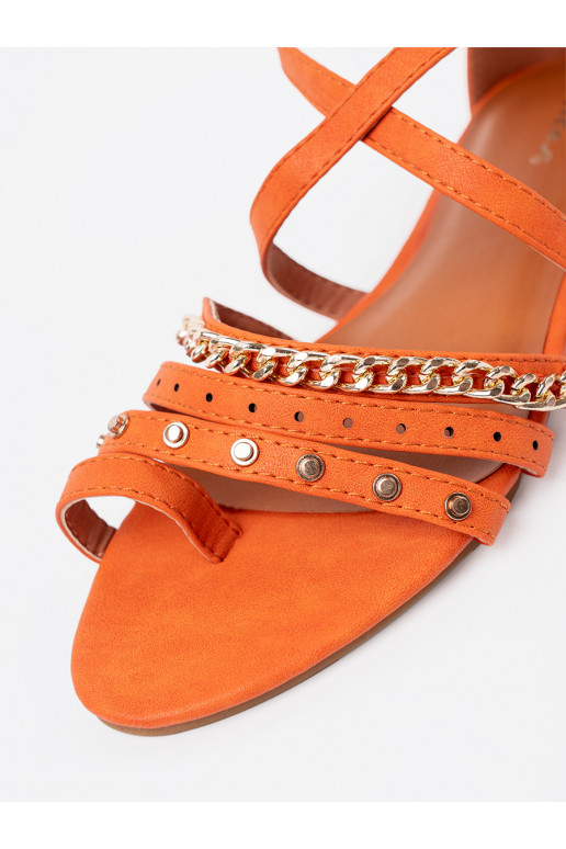 oranžinės spalvos sandalai boho su kniedytėmis oranžinės spalvos sandalai boho su kniedytėmis