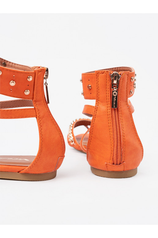 oranžinės spalvos sandalai boho su kniedytėmis oranžinės spalvos sandalai boho su kniedytėmis