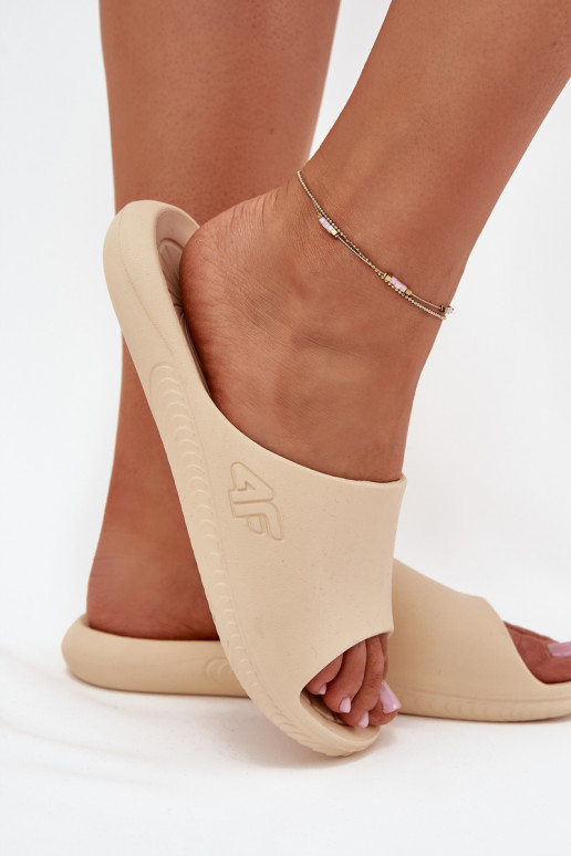 Moteriškos šlepetės 4F 4FMM00FFLIF093A-83S smėlio spalvos