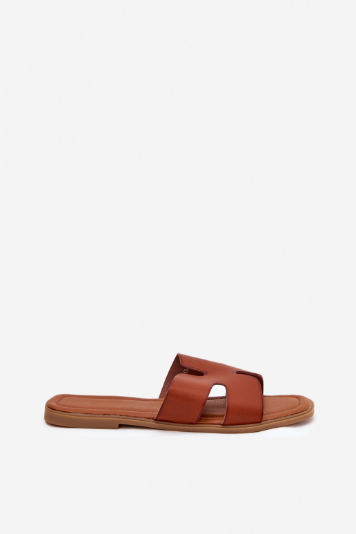 Šlepetės  rudos spalvos Salyra