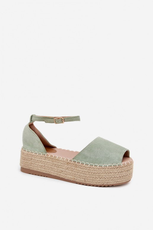 basutės Espadrilės su platforma  mėtinės spalvos Selise basutės Espadrilės su platforma  mėtinės spalvos Selise