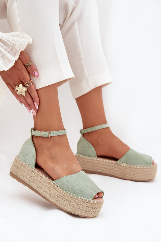 basutės Espadrilės su platforma  mėtinės spalvos Selise basutės Espadrilės su platforma  mėtinės spalvos Selise