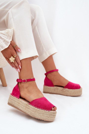 basutės Espadrilės su platforma  rožinės spalvos Selise