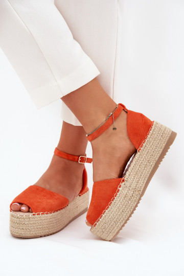 basutės Espadrilės su platforma  oranžinės spalvos Selise 2