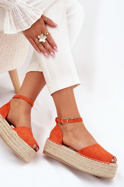 basutės Espadrilės su platforma  oranžinės spalvos Selise basutės Espadrilės su platforma  oranžinės spalvos Selise