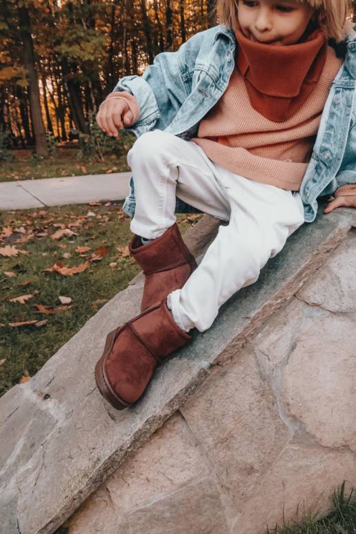 Šilti vaikiški žieminiai batai rudos...