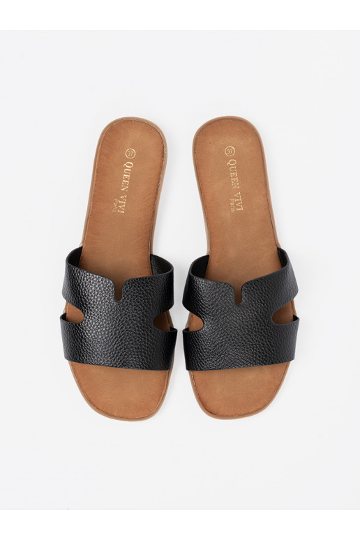 Juodos spalvos Šlepetės   iš eko odos Juodos spalvos Šlepetės   iš eko odos