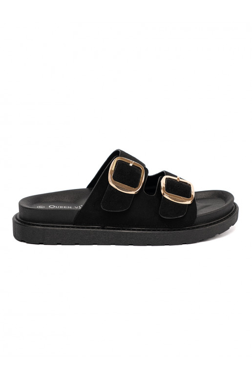 Šlepetės  juodos spalvos ze mi klamrami Šlepetės  juodos spalvos ze mi klamrami