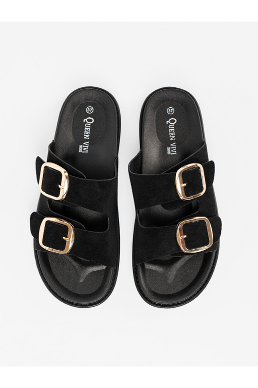 Šlepetės  juodos spalvos ze mi klamrami Šlepetės  juodos spalvos ze mi klamrami