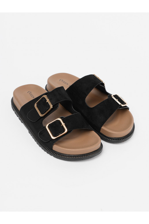 Juodos spalvos Šlepetės   ze mi klamrami Juodos spalvos Šlepetės   ze mi klamrami