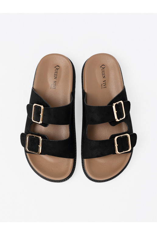 Juodos spalvos Šlepetės   ze mi klamrami Juodos spalvos Šlepetės   ze mi klamrami