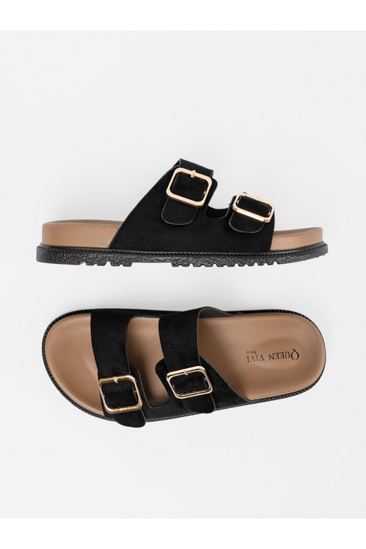 Juodos spalvos Šlepetės   ze mi klamrami Juodos spalvos Šlepetės   ze mi klamrami