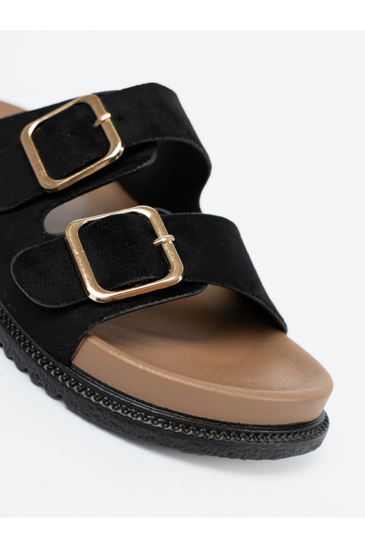 Juodos spalvos Šlepetės   ze mi klamrami Juodos spalvos Šlepetės   ze mi klamrami