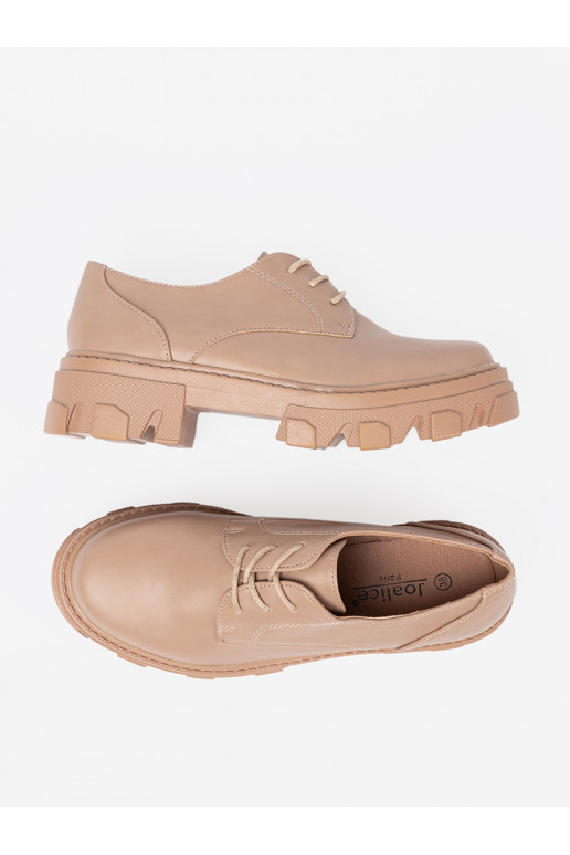 smėlio spalvos  pusbačiai su platforma