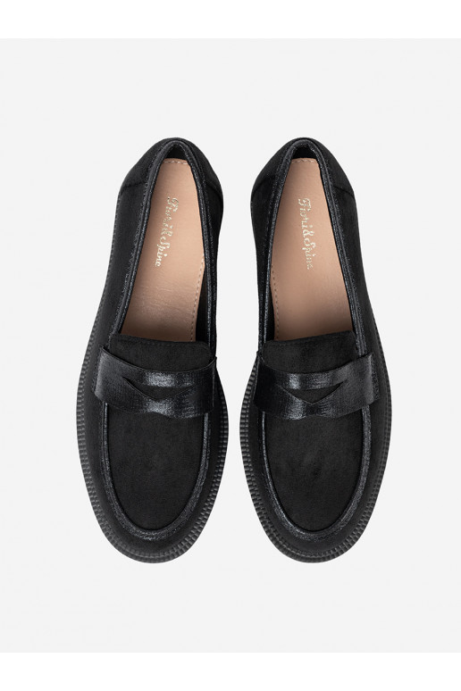 Juodos spalvos iš zomšos mokasinai