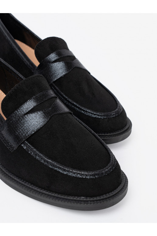 Juodos spalvos iš zomšos mokasinai