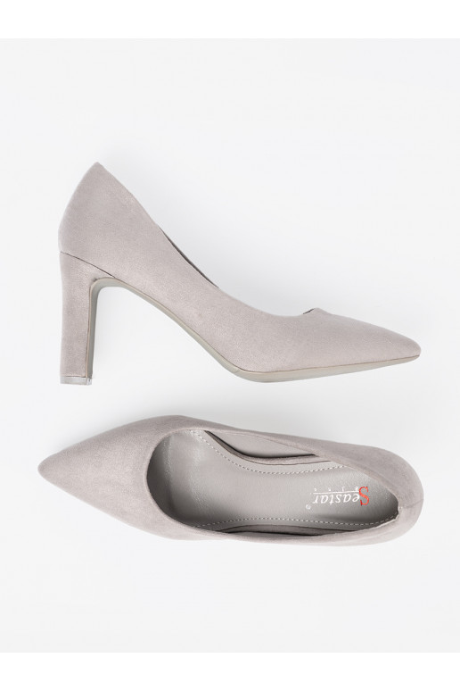  pilkos spalvos aukštakulniai iš zomšos 