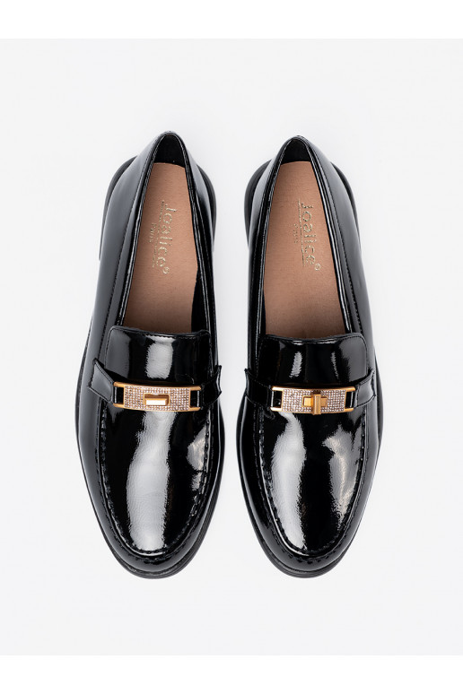 Elegantiško stiliaus  mokasinai z złotą ozdobą