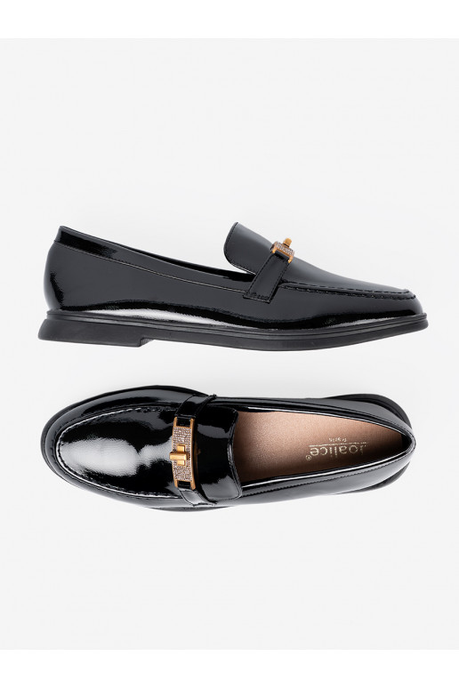 Elegantiško stiliaus  mokasinai z złotą ozdobą