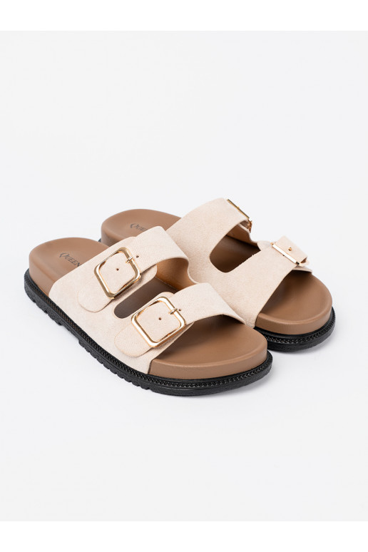 Madingos moteriškos šlepetės  z zamszowym wykończeniem