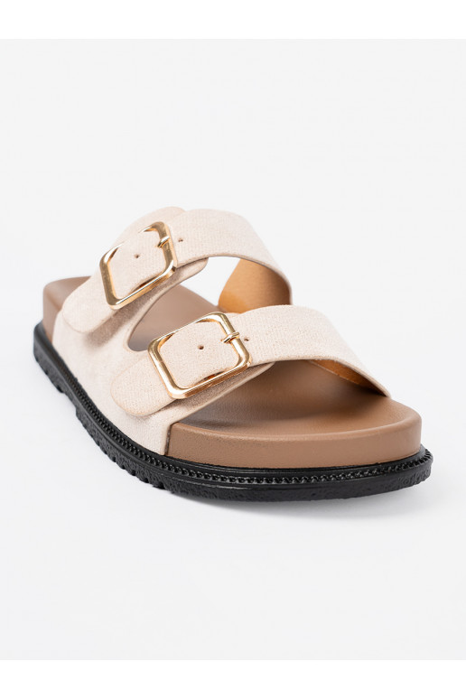 Madingos moteriškos šlepetės  z zamszowym wykończeniem