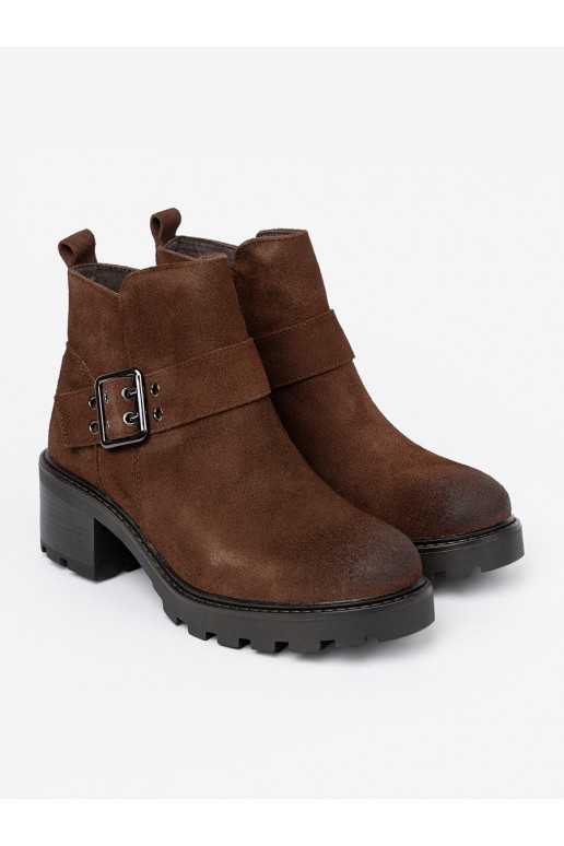 Hn d kotn kov kožen boty s ozdobnou sponou