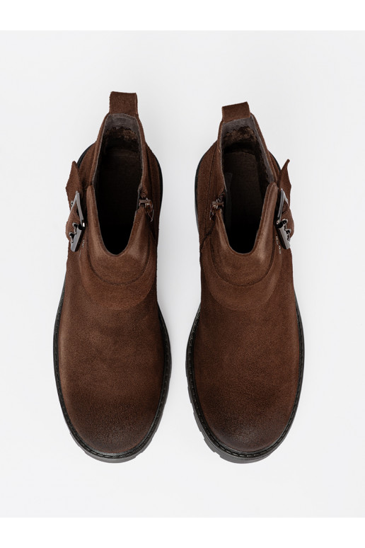 Hn d kotn kov kožen boty s ozdobnou sponou