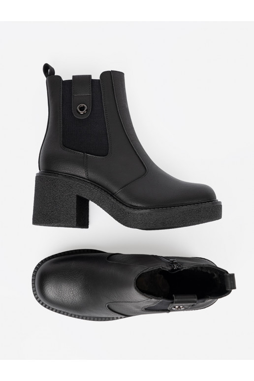 Elegantiško stiliaus juodos spalvos batai z elastyczną wstawką Sergio Leone