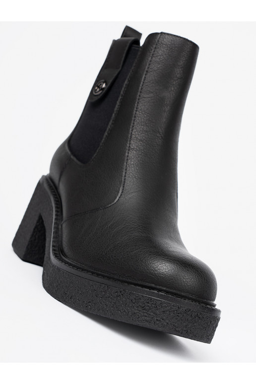 Elegantiško stiliaus juodos spalvos batai z elastyczną wstawką Sergio Leone