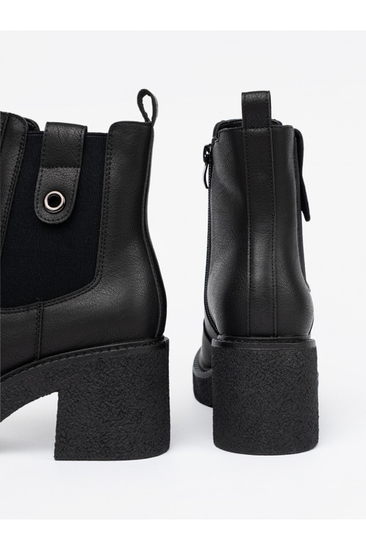 Elegantiško stiliaus juodos spalvos batai z elastyczną wstawką Sergio Leone