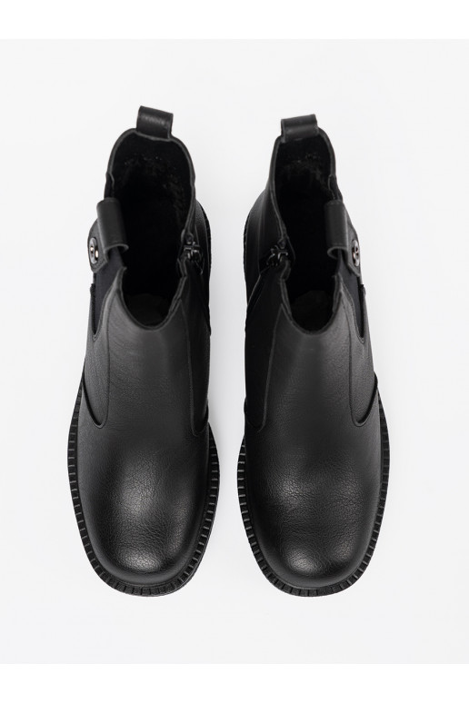 Elegantiško stiliaus juodos spalvos batai z elastyczną wstawką Sergio Leone