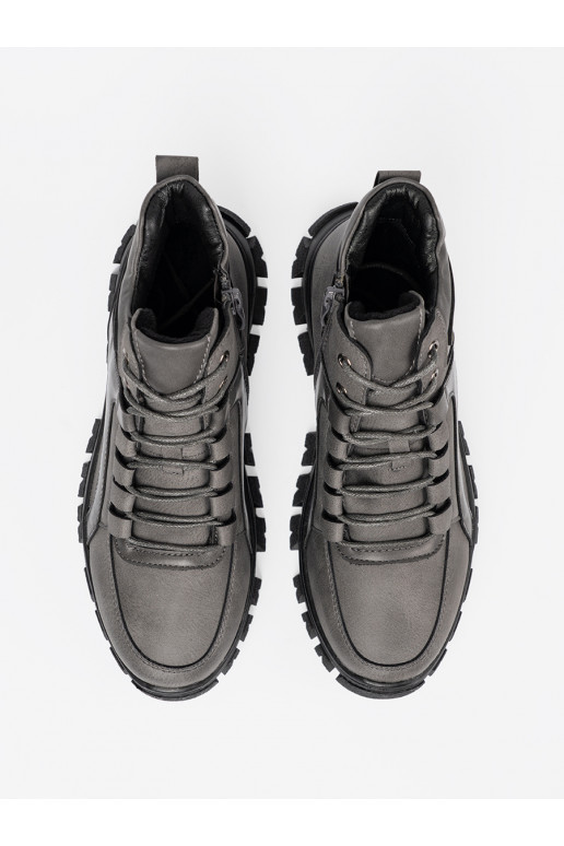 pilkos spalvos su raištukais Aulinukai z grubą podeszwą Sergio Leone