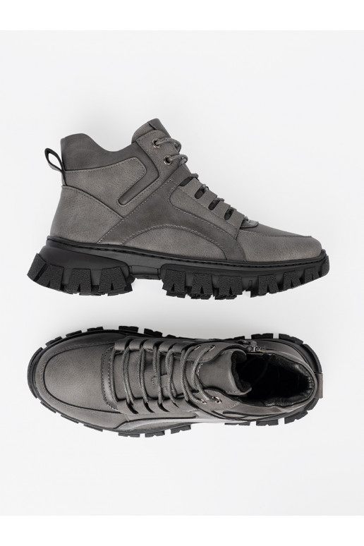 pilkos spalvos su raištukais Aulinukai z grubą podeszwą Sergio Leone