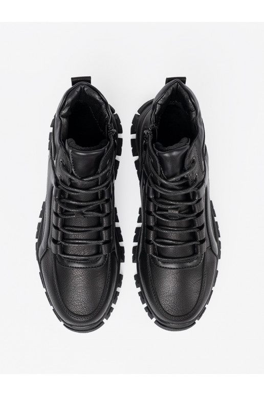 Juodos spalvos su raištukais Aulinukai z grubą podeszwą Sergio Leone