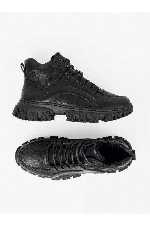 Juodos spalvos su raištukais Aulinukai z grubą podeszwą Sergio Leone