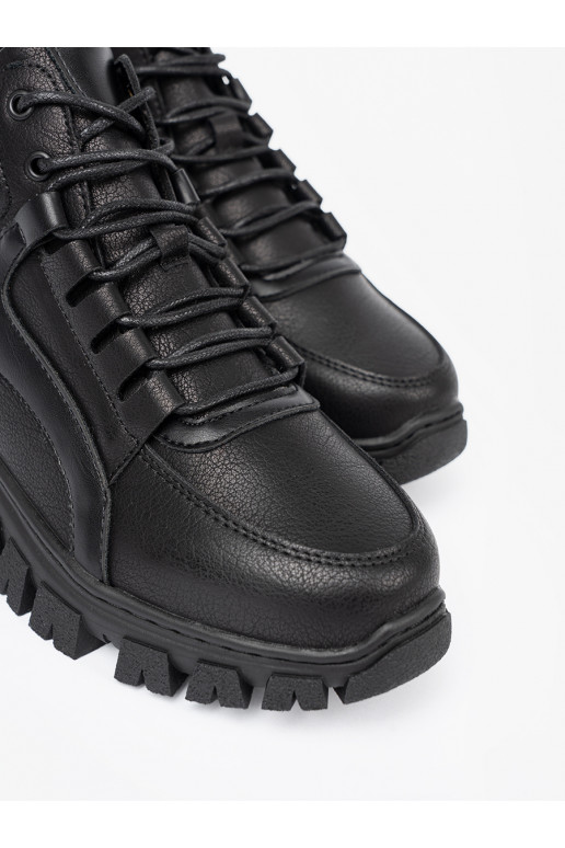 Juodos spalvos su raištukais Aulinukai z grubą podeszwą Sergio Leone