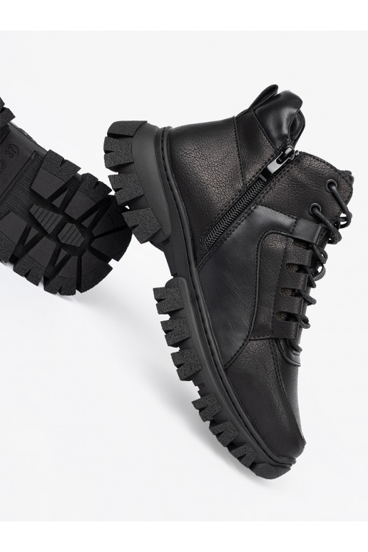 Juodos spalvos su raištukais Aulinukai z grubą podeszwą Sergio Leone